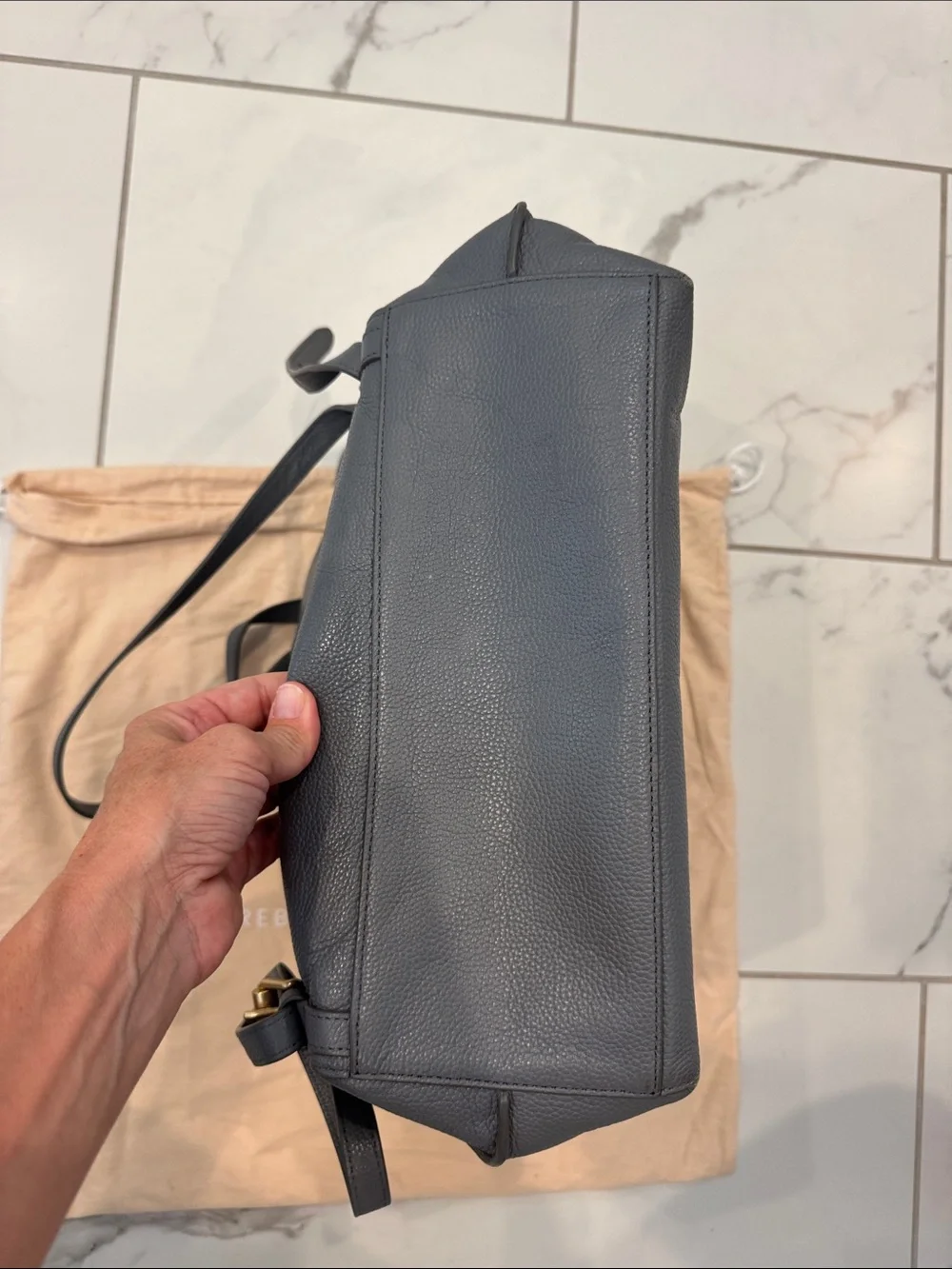 Rebecca Minkoff Black Leather Backpack Tote with Signature Hook Detail